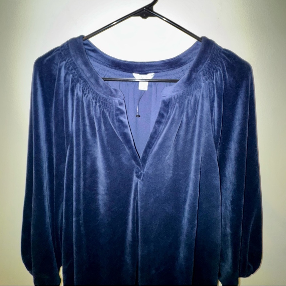 NWOT Crown & Ivy Midnight Blue Blouse - Picture 3 of 10